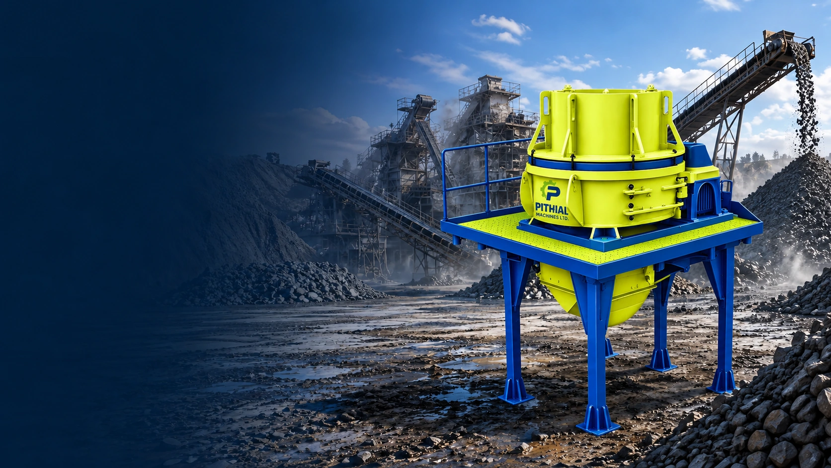 Pithal VSI crusher operating in an aggregate plant